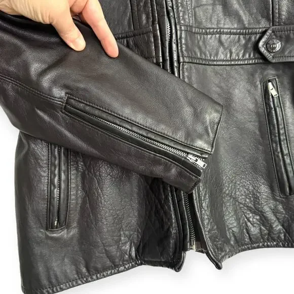 Vintage Banana Republic Dark Brown Military Heavy Leather Jacket Women's Size S - Picture 5 of 12